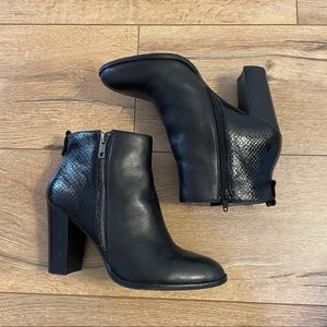 Nicole Black Leather Booties